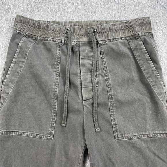 Standard James Perse Cropped Pants Womens 2 Green Drawstring Tapered Leg - Picture 3 of 11